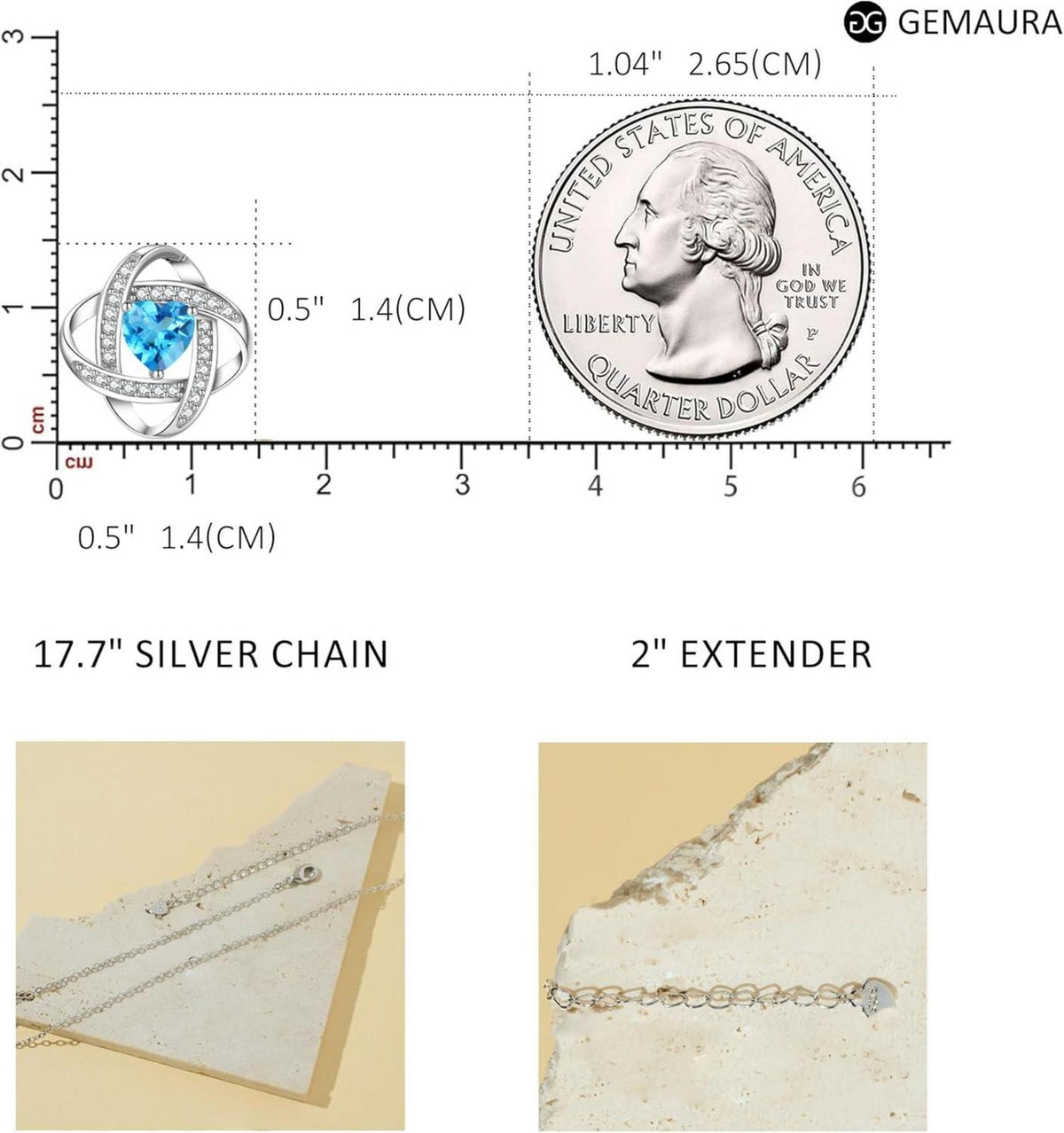 Halskette Damen Silber 925 Kristall Herz Anhänger Zirkonia Verstellbar Schmuck