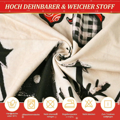 Weihnachts Stuhlhussen 6er Set - Elastisch & Waschbar