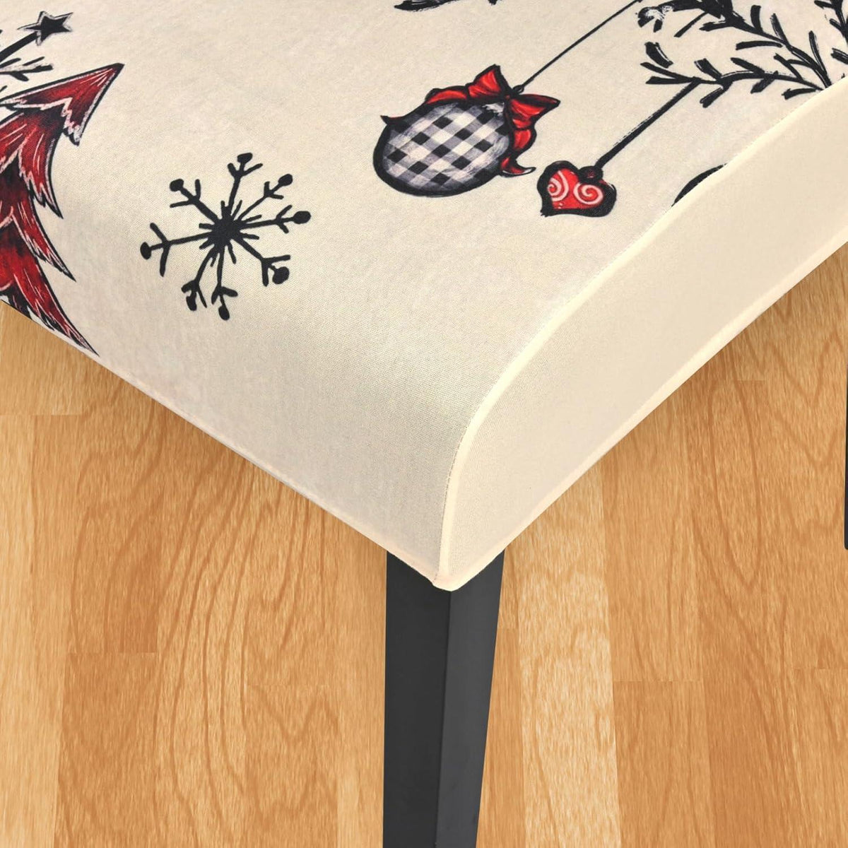 Weihnachts Stuhlhussen 6er Set - Elastisch & Waschbar