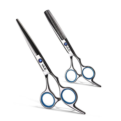 Professionelles Haarschneidescheren Set mit Ausdünnungsschere 6,5 Zoll Blau