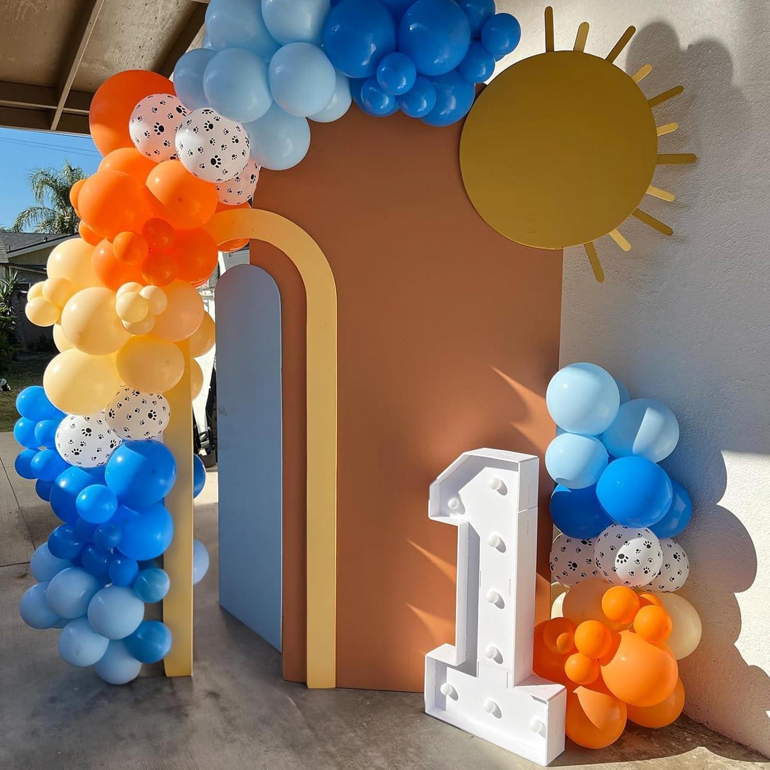 12 Zoll Blau Orange Paw Luftballon Hund Pfote Ballons Beige Geburtstag Helium Party 60 Stück