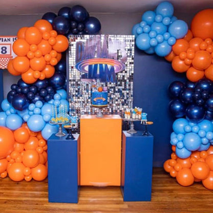 HILAVO Paw Luftballon Blau Orange 12 Zoll 60 Stück Raum Blau Orange Beige Helium