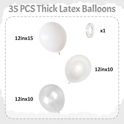 Hochzeit Weiß Perlweiß Latex Ballons 12 Zoll - 35