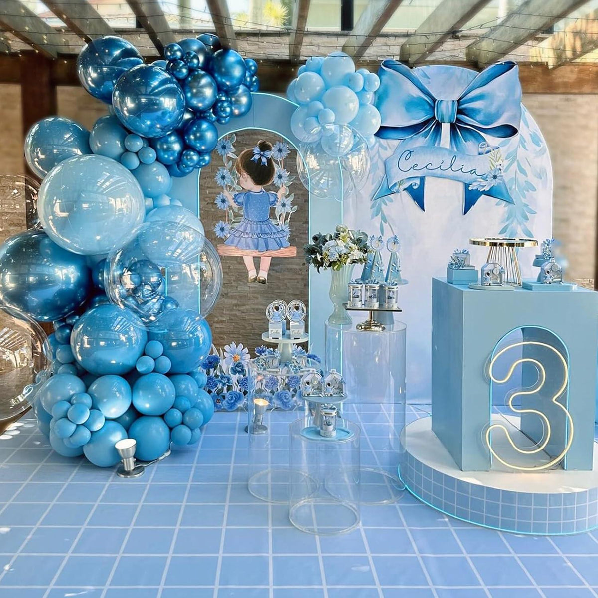 Luftballons Blau Metallic Helium Latex Party Deko 60 Stück