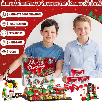 TZEKING Adventskalender Zug Bauklötze Set Weihnachten
