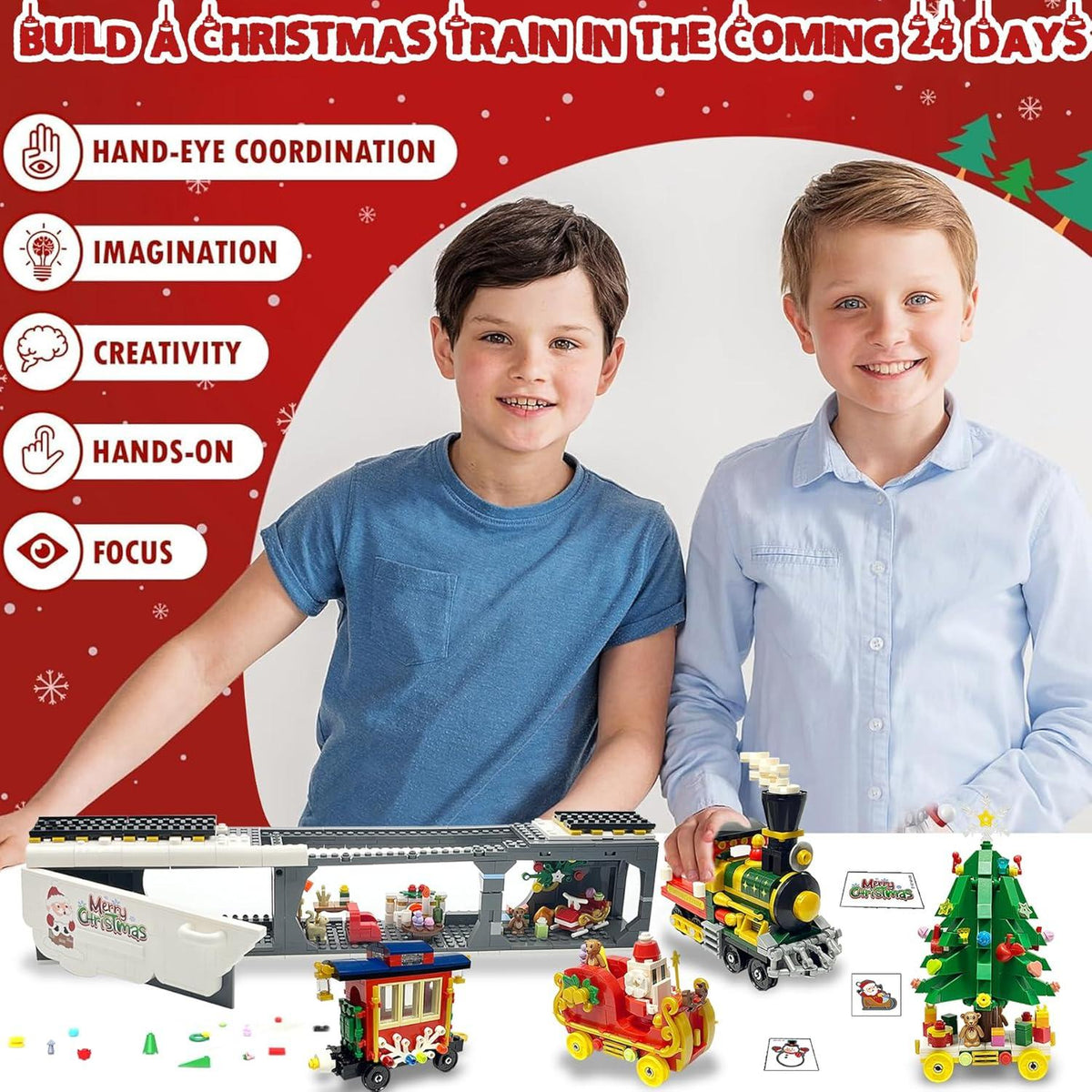 Adventskalender Zug Bauklötze Set Weihnachten Countdown Kalender