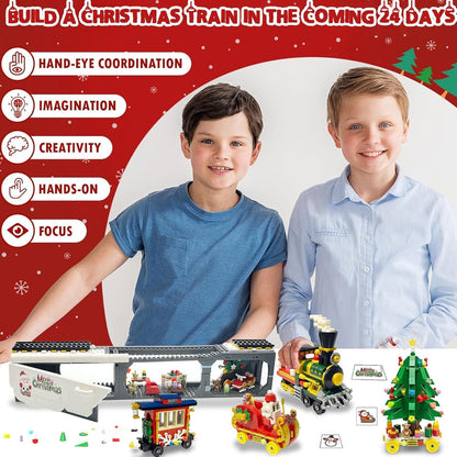 Adventskalender Zug Bauklötze Set Weihnachten Countdown Kalender