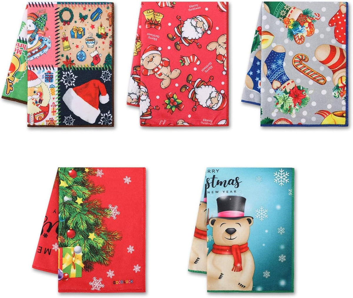 Mikrofaser Geschirrtücher Weihnachten-5er-Set Handtuch