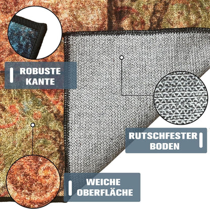 Teppich Läufer Flur rutschfest 80x120 cm Waschbar Moderne Geometrie