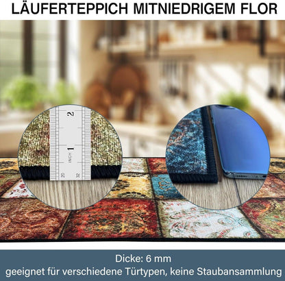 Teppich Läufer Flur rutschfest 80x120cm Modernes Design waschbar