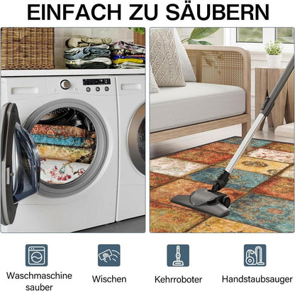 Teppichläufer Flur rutschfest 80x120cm Modern waschbar Böhmen