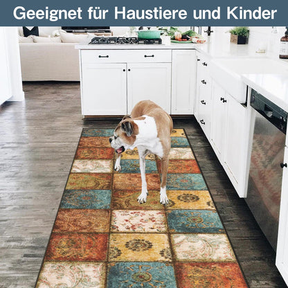 WTHYGB Teppichläufer 60x250cm rutschfest Waschbar Modern Küche Flur