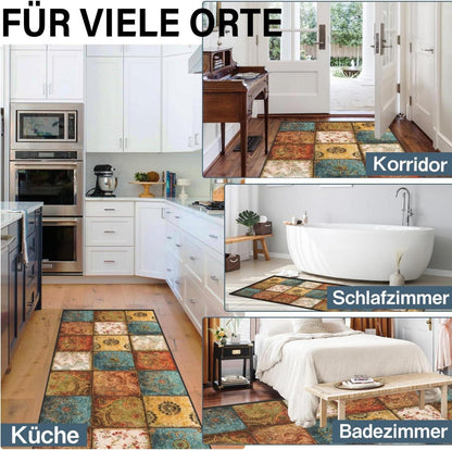 WTHYGB Teppichläufer 60x250cm rutschfest Waschbar Modern Küche Flur