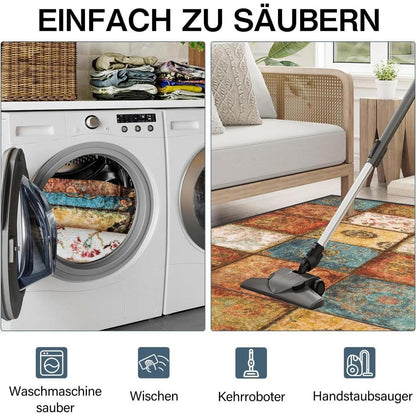 WTHYGB Teppich Läufer 60x200 cm rutschfest waschbar Modern