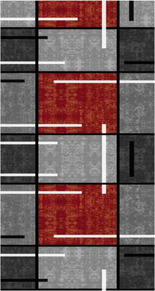 Rutschfester Teppichläufer 80x150cm Rot Kariert waschbar