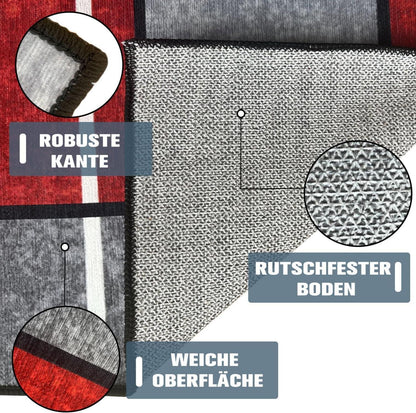 Teppich Läufer Flur rutschfest 80x150cm Waschbar Moderne Geometrie