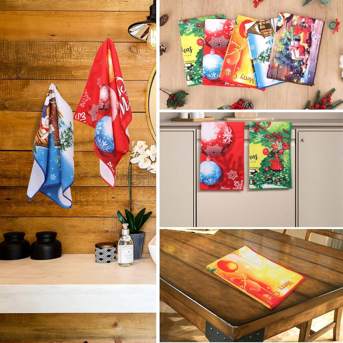 5er Set Mikrofasertücher für Weihnachtsdeko, Ideales Geschenk für die Familie