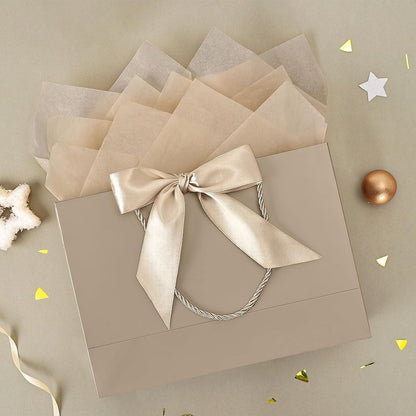 Geschenktüten mit Henkel - Champagnerfarben (2er Set)