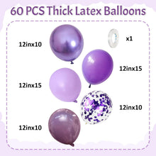 Lila Ballon Set 12 Zoll - Helium Metallic Konfetti Party
