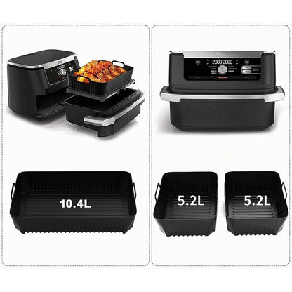 Silikonform Set für Heißluftfritteuse – 10.4L & 2x 5.2L