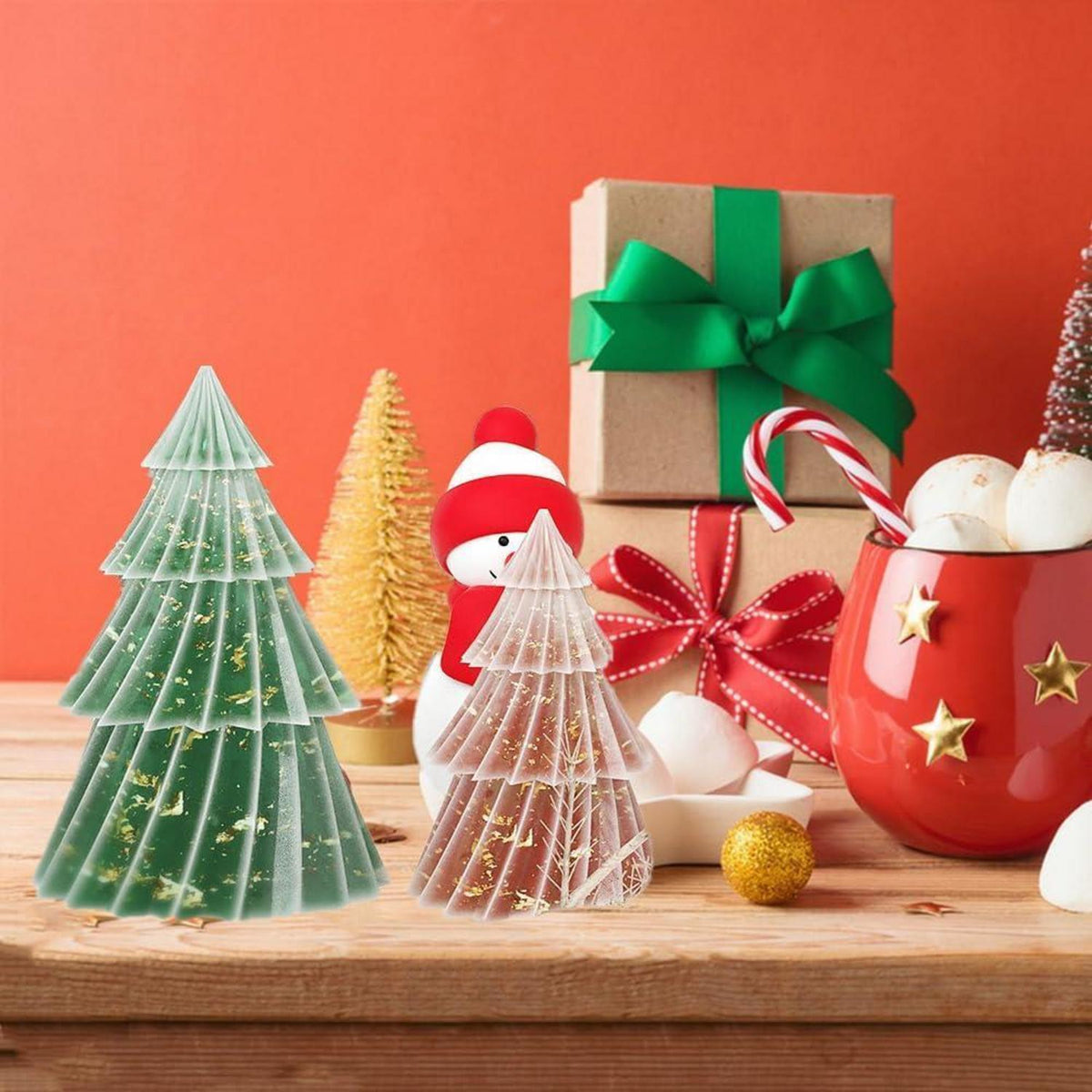 2x Weihnachtsbaum Silikonform für Kerzen & Seife DIY