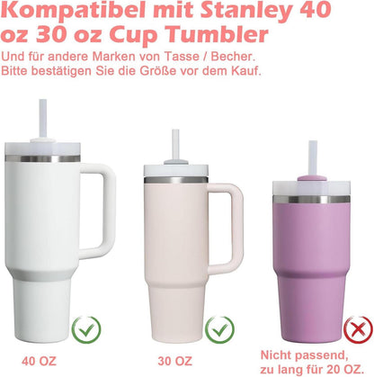 13-teiliges Zubehör-Set für Stanley Cup, 10mm Strohhalme, Reinigungsbürsten