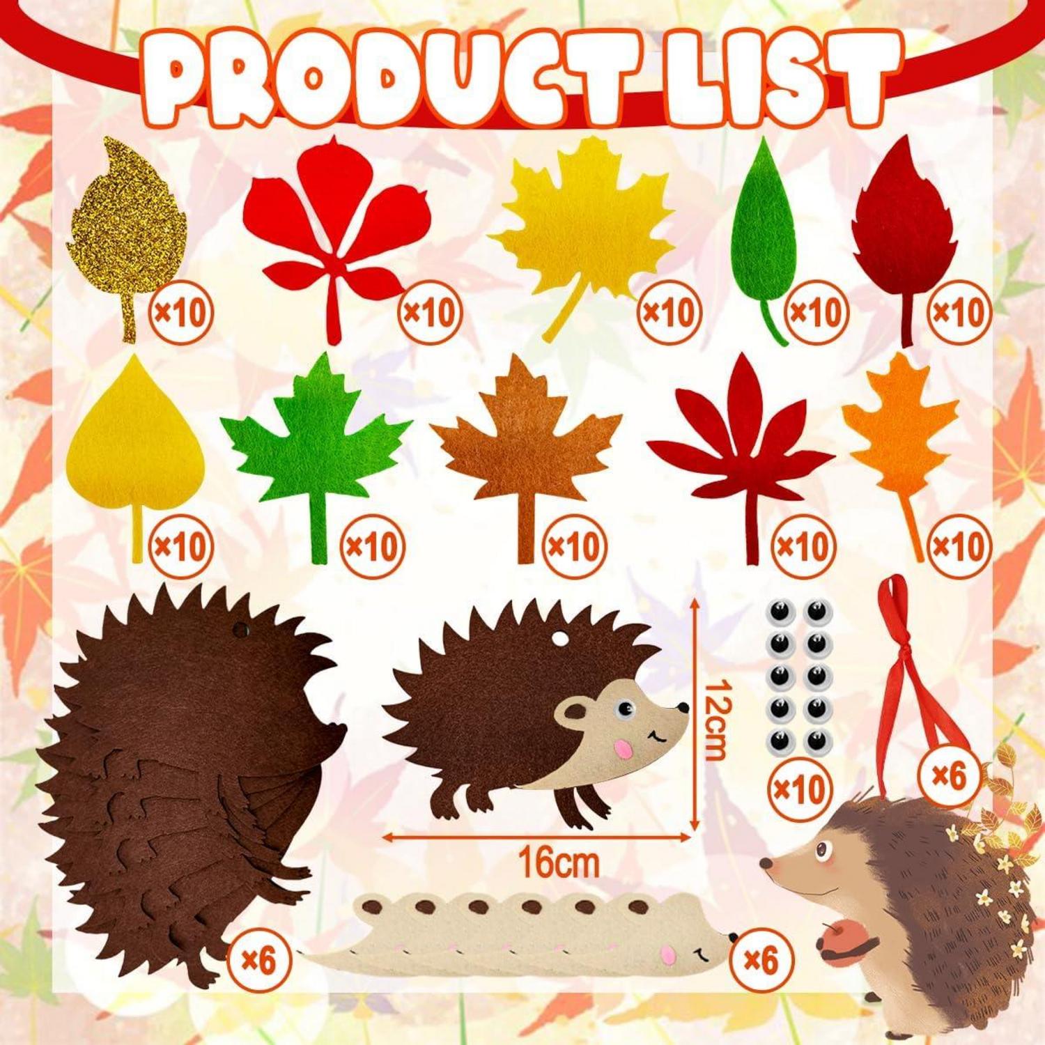 MQIAN Igel Herbst Bastelset für Kinder DIY Herbstdeko mit