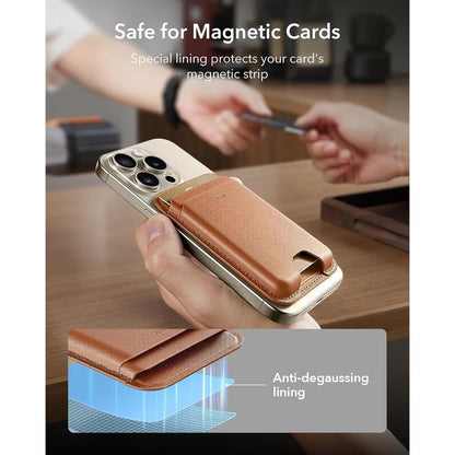 MagSafe Kartenhalter für 5 Karten, RFID Schutz, Braun