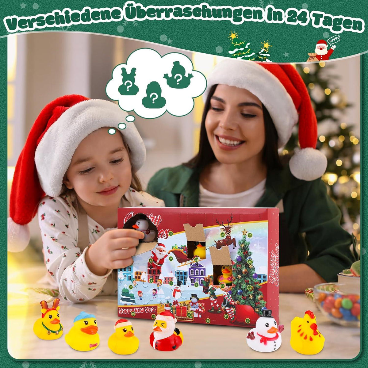 Adventskalender Enten 2024 Mini 24 Stück Weihnachten Kinder Geschenke