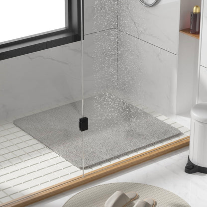 Rutschfeste Duschmatte mit Luffa-Struktur, 68x68cm, Grau
