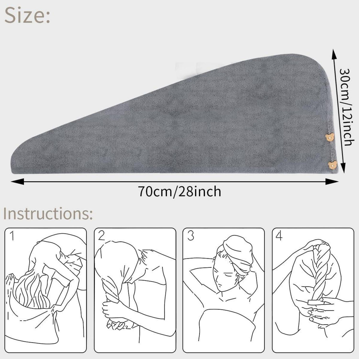 Haarturban Turban Handtuch Mikrofaser Super SaugfäHig