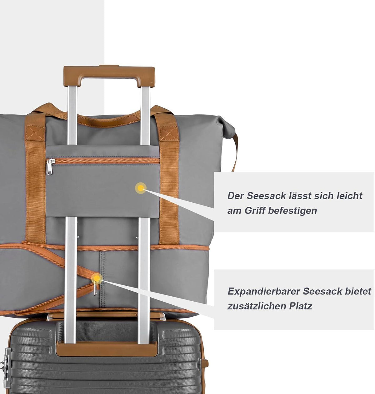 Joyway Kofferset 4-teilig Hartschale mit TSA-Schloss Grau/Braun