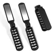 2er Set Klappbare Mini Haarbürsten Schwarz, Reisehaarbürste mit