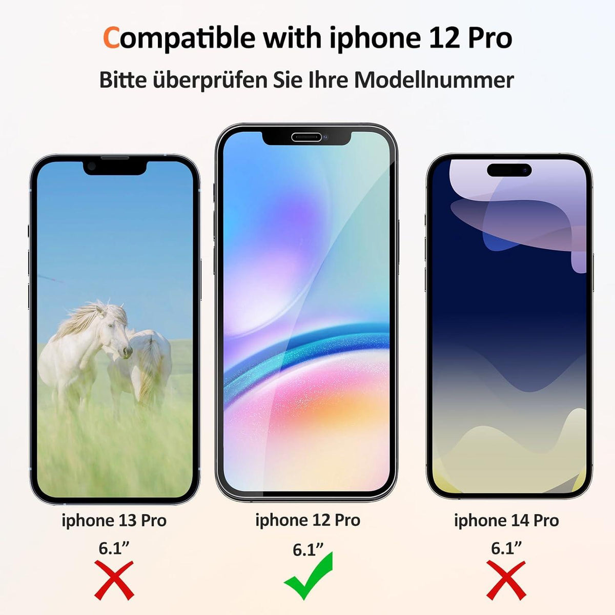 Panzerglas iPhone 12 Pro Schutzfolie 9H Härte 0.33mm