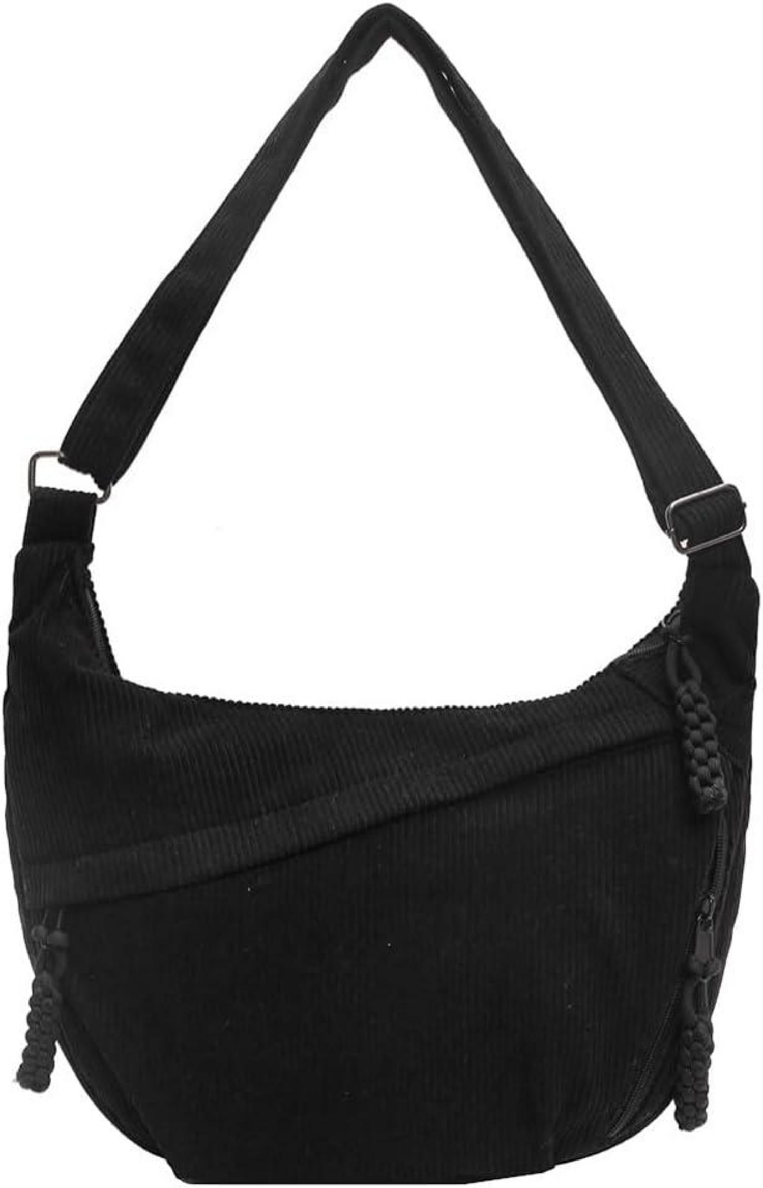 Große Halbmond Umhängetasche aus Nylon für Damen
