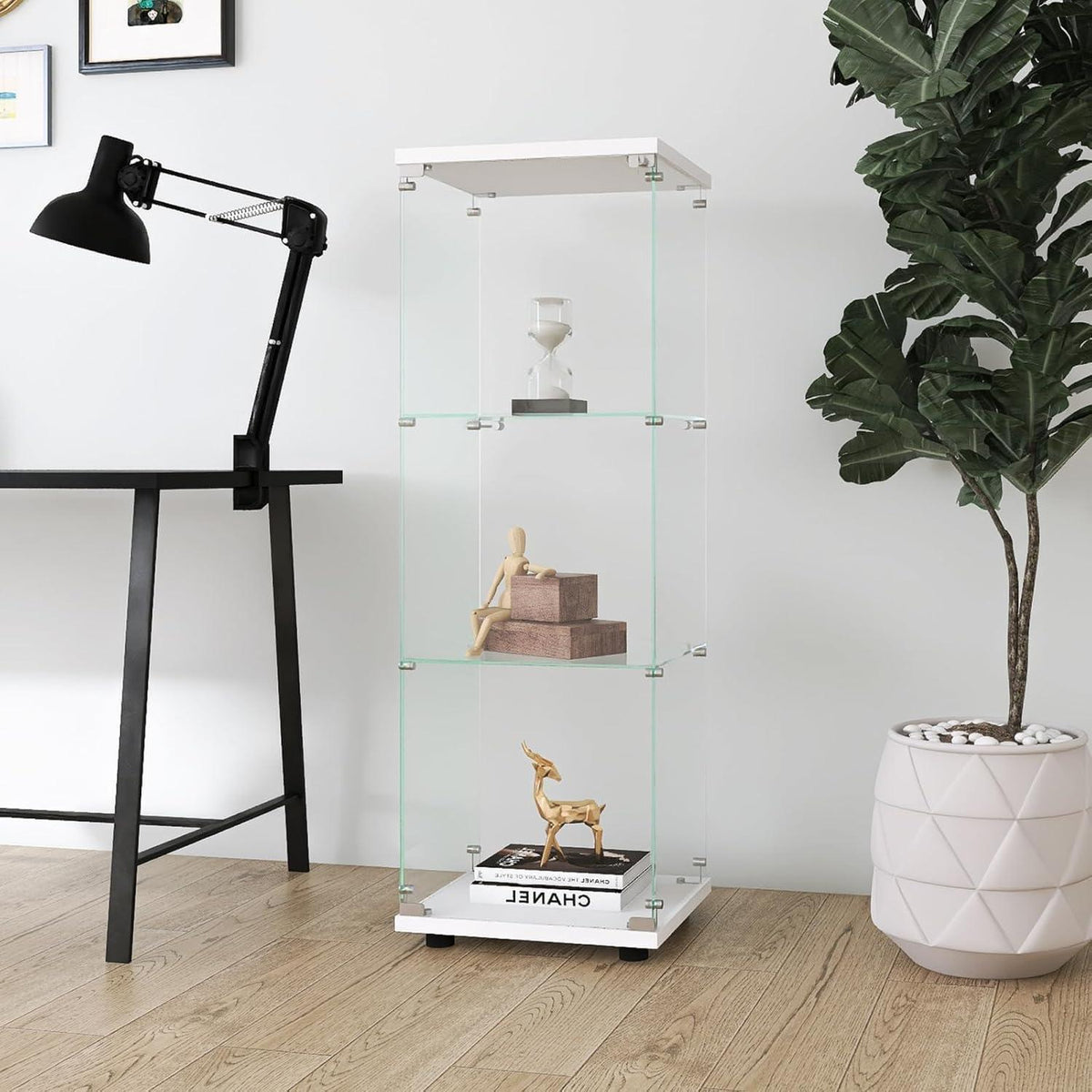 Glasvitrine Standvitrine Schwarz | Modern & Abschließbar