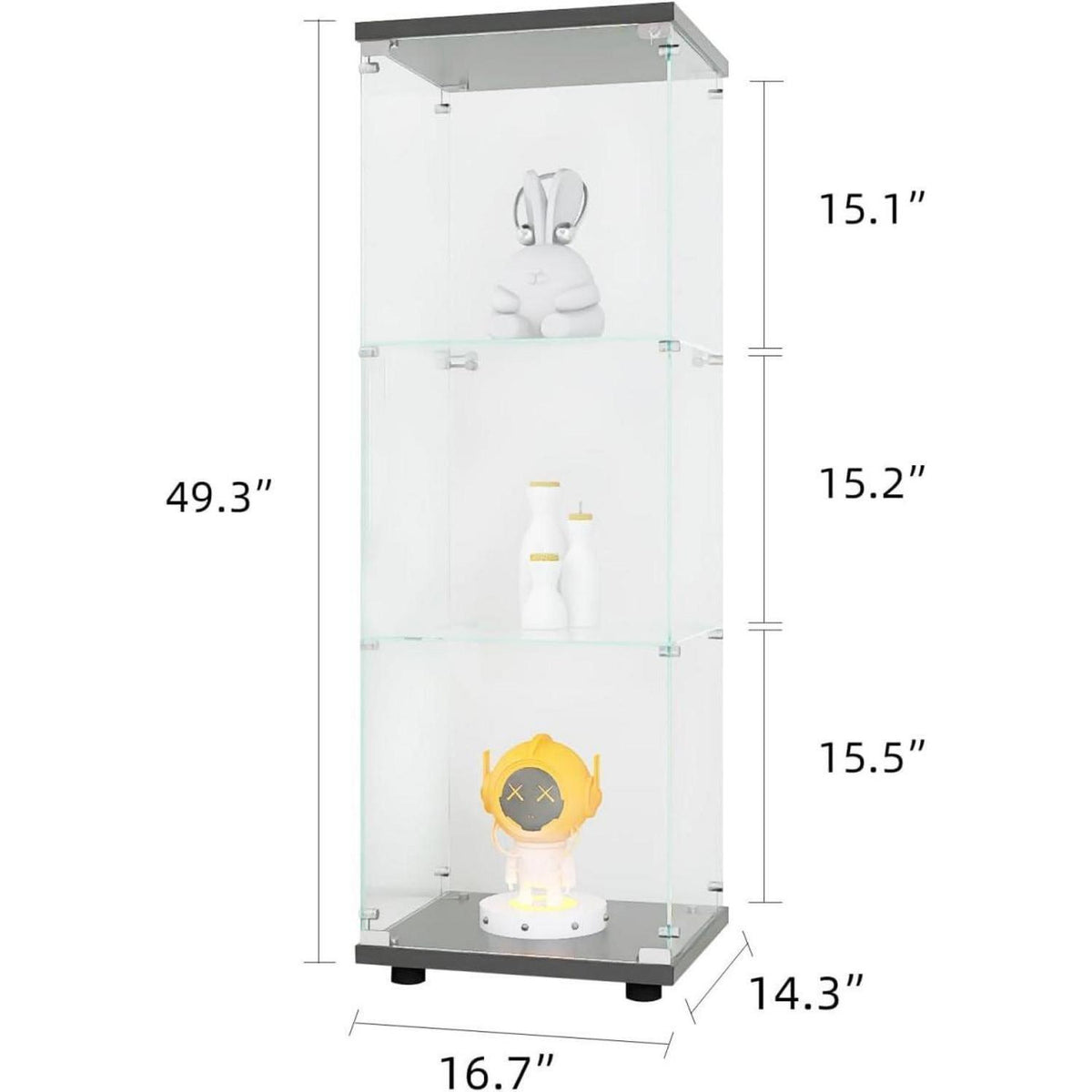Glasvitrine Standvitrine Schwarz 125x42x36 cm