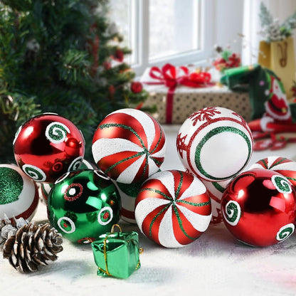 Weihnachtskugeln 30er Set bruchsicher 6cm Rot Grün Silber