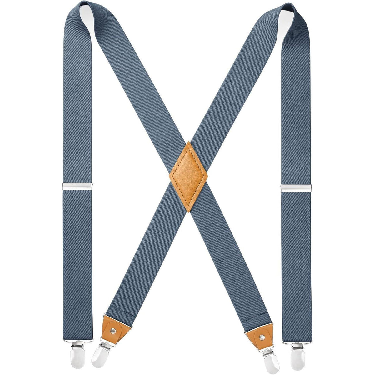 Herren Hosenträger X-Form 3,5cm mit 4 starken Metallclips Blau