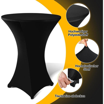 Stehtisch klappbar 80cm rund mit Husse, höhenverstellbar, Outdoor/Indoor