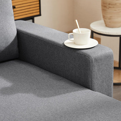 Schlafsofa L-Form Dunkelgrau mit Stauraum & Kissen