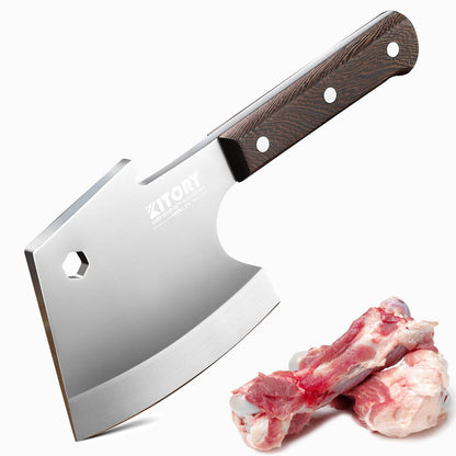 Hackmesser 15 cm – Robustes Fleischerbeil aus Edelstahl mit Holzgriff