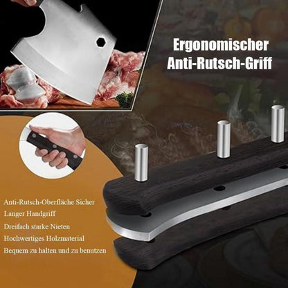 Hackmesser 15 cm – Robustes Fleischerbeil aus Edelstahl mit Holzgriff