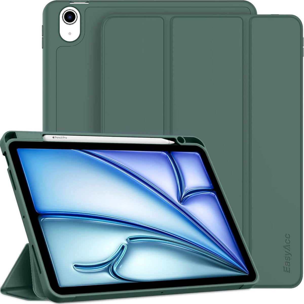 iPad Air M2 11 Zoll Hülle Trifold Ständer Nachtgrün