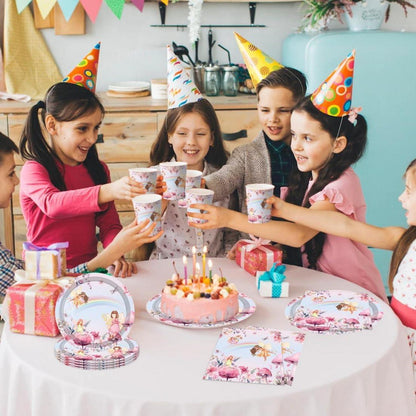 Feen Partygeschirr Set Kindergeburtstag Schmetterling Deko 51-teilig