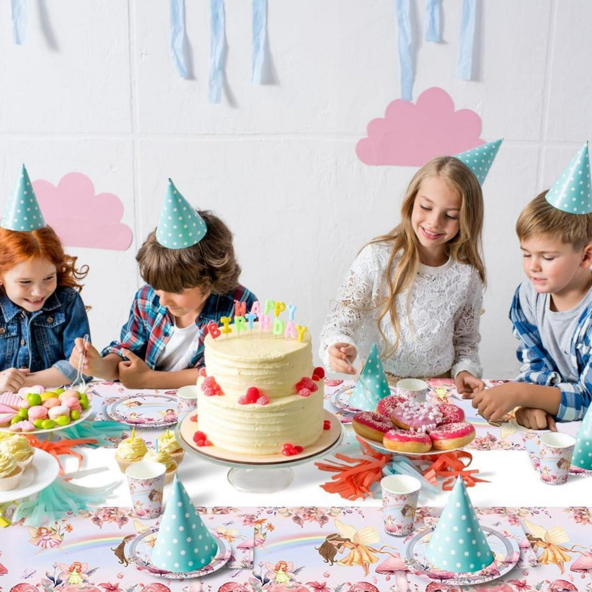 Feen Partygeschirr Kindergeburtstag Schmetterling 51-teilig