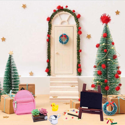 Miniatur Wichtel Weihnachten Malset Puppenhaus DIY Staffelei Miniatur