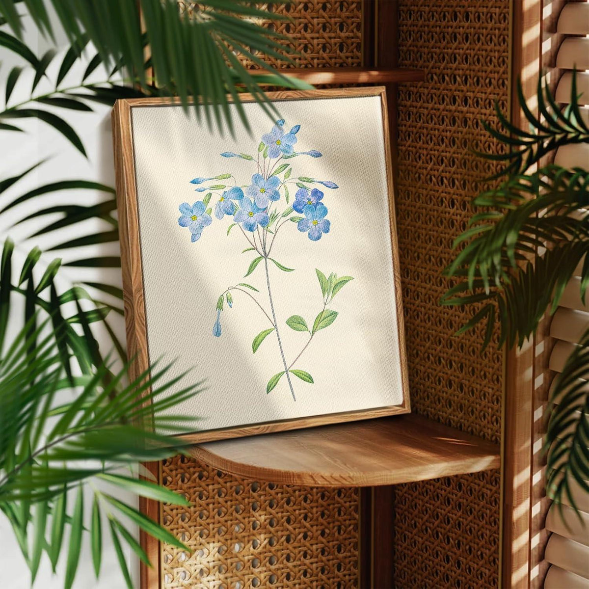 Vintage Botanische Leinwandbilder mit Holzrahmen, 30x40 cm
