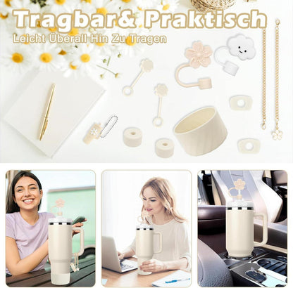 Stanley Cup Zubehör-Set: 6 Auslaufschutz, 2 Strohhalmabdeckung, 2 Anhänger, 1
