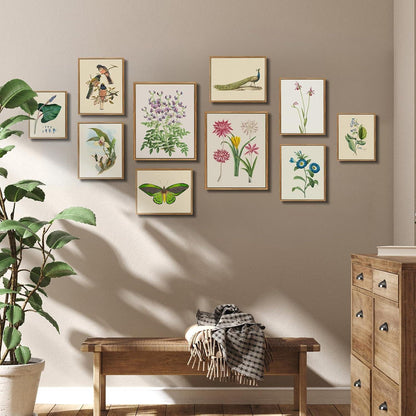 Botanische Leinwandbilder mit Holzrahmen 20x25cm Wohnzimmer Schlafzimmer